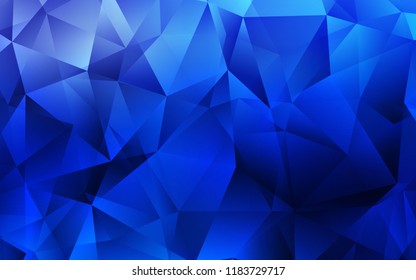 Dark BLUE vector template with crystals, triangles. Triangles on abstract background with colorful gradient. Best design for your ad, poster, banner.