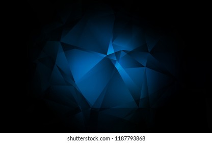 Dark BLUE vector template with crystals, triangles. Glitter abstract illustration with triangular shapes. The template can be used as a background.