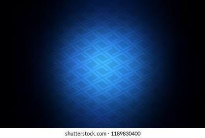 Dark BLUE vector template with crystals, rectangles. Decorative design in abstract style with rectangles. The template can be used as a background.