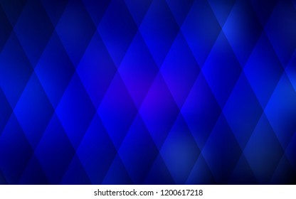 Dark BLUE vector template with crystals, rectangles. Decorative design in abstract style with rectangles. The template can be used as a background.