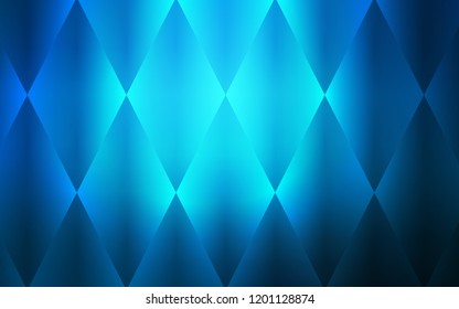 Dark BLUE vector template with crystals, rectangles. Rectangles on abstract background with colorful gradient. Modern template for your landing page.