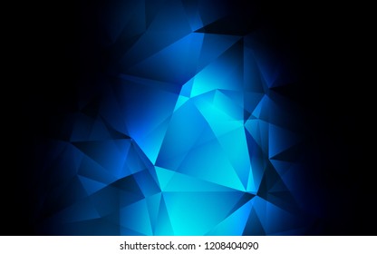 Dark BLUE vector template with crystals, triangles. Beautiful illustration with triangles in nature style. Modern template for your landing page.
