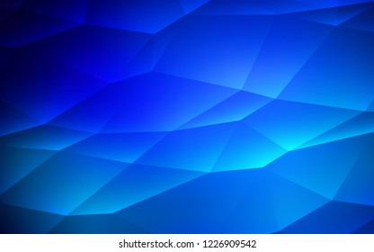 Dark BLUE vector template with crystals, triangles. Illustration with set of colorful triangles. The template can be used as a background.