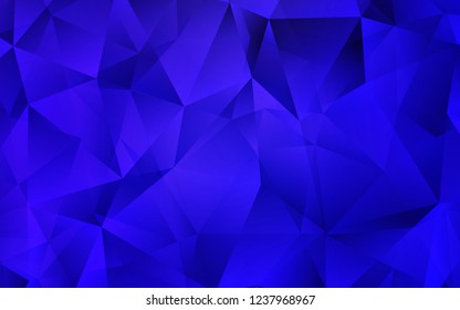 Dark BLUE vector template with crystals, triangles. Decorative design in abstract style with triangles. Pattern for commercials.