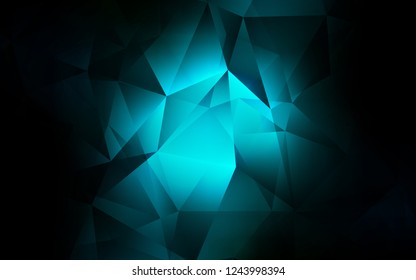 Dark BLUE vector template with crystals, triangles. Decorative design in abstract style with triangles. Pattern for busines ad, booklets, leaflets