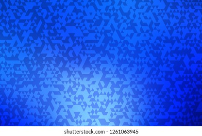 Dark BLUE vector template with crystals, triangles. Illustration with set of colorful triangles. Pattern can be used for websites.