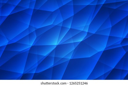 Dark BLUE vector template with crystals, triangles. Illustration with set of colorful triangles. Modern template for landing page.