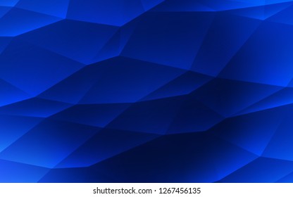 Dark BLUE vector template with crystals, triangles. Glitter abstract illustration with triangular shapes. Pattern can be used for websites.