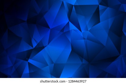 Dark BLUE vector template with crystals, triangles. Decorative design in abstract style with triangles. Pattern for busines ad, booklets, leaflets
