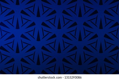 Dark BLUE vector template with crystals, triangles. Decorative design in abstract style with triangles. Pattern for commercials.