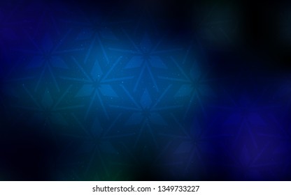 Dark BLUE vector template with crystals, triangles. Decorative design in abstract style with triangles. Smart design for your adverts.