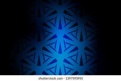 Dark BLUE vector template with crystals, triangles. Abstract gradient illustration with triangles. Pattern for booklets, leaflets