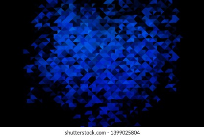 Dark BLUE vector template with crystals, triangles. Beautiful illustration with triangles in nature style. Pattern for busines ad, booklets, leaflets