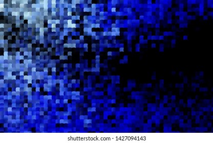 Dark BLUE vector template with crystals, rectangles. Glitter abstract illustration with rectangular shapes. The template can be used as a background.