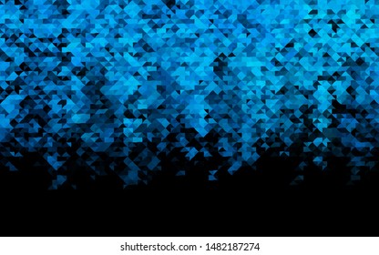 Dark BLUE vector template with crystals, triangles. Triangles on abstract background with colorful gradient. Best design for your ad, poster, banner.