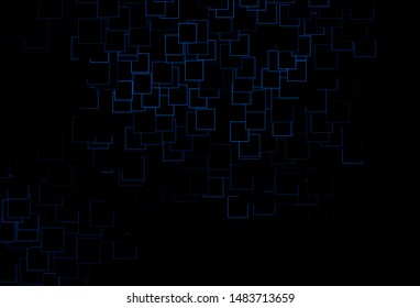 Dark BLUE vector template with crystals, rectangles. Abstract gradient illustration with rectangles. Pattern can be used for websites.
