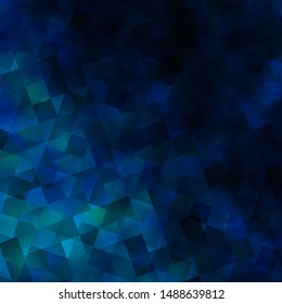 Dark BLUE vector template with crystals, squares. Illustration with set of colorful triangles, squares. Design for your promotions.