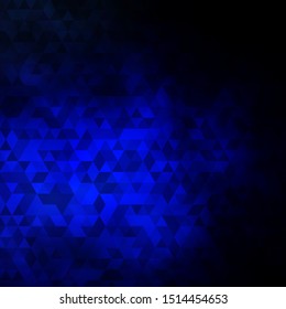 Dark BLUE vector template with crystals, triangles. Modern abstract illustration with colorful triangles. Template for landing pages.