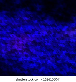 Dark BLUE vector template with crystals, triangles. Triangles on abstract background with colorful gradient. Pattern for booklets, leaflets