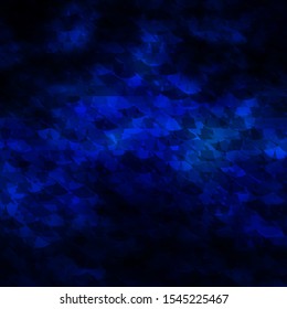 Dark BLUE vector template with crystals, triangles. Decorative design in abstract style with triangles. Best design for posters, banners.