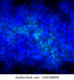 Dark BLUE vector template with crystals, triangles. Beautiful illustration with triangles in nature style. Best design for posters, banners.