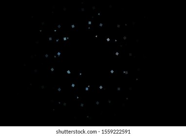 Dark BLUE vector template with crystals, circles, squares. Illustration with colorful circles, triangles, rectangles. Best design for your ad, poster, banner.