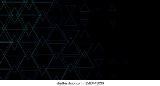 Dark BLUE vector template with crystals, triangles. Modern abstract illustration with colorful triangles. Template for landing pages.