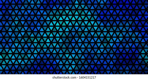 Dark BLUE vector template with crystals, triangles. Glitter abstract illustration with triangular shapes. Design for your promotions.