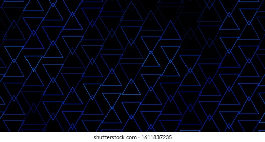 Dark BLUE vector template with crystals, triangles. Glitter abstract illustration with triangular shapes. Design for your promotions.