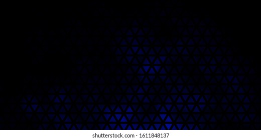 Dark BLUE vector template with crystals, triangles. Beautiful illustration with triangles in nature style. Pattern for websites.