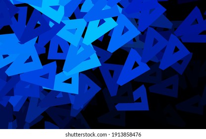 Dark BLUE vector template with crystals, triangles. Modern abstract illustration with colorful triangles. Best smart design for your business.