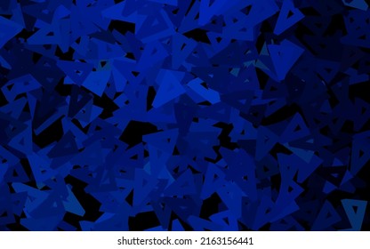 Plantilla de vector azul oscuro con cristales, triángulos. Diseño decorativo de estilo abstracto con triángulos. Plantilla moderna para la página de inicio.