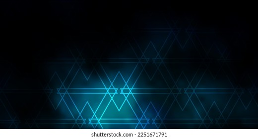 Plantilla de vector azul oscuro con cristales, triángulos. Diseño decorativo de estilo abstracto con triángulos. Plantilla para las páginas de inicio.