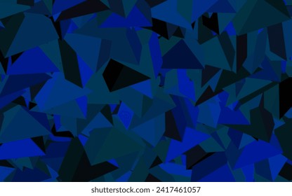 Dark BLUE vector template with crystals, triangles. Modern abstract illustration with colorful triangles. Simple design for your web site.