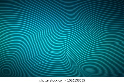 Dark BLUE vector template with curved lines. Shining illustration, which consist of blurred lines. Brand-new style for your business design.