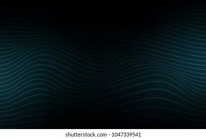 Dark BLUE vector template with curved ribbons. Brand-new colored illustration in blurry style with gradient. Brand-new design for your ads, poster, banner.