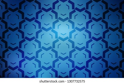 Dark BLUE vector template with curved lines. A completely new colorful illustration in simple style. Template for cell phone screens.