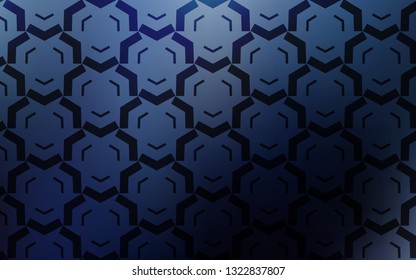 Dark BLUE vector template with curved lines. Colorful illustration in simple style with gradient. A new texture for your  ad, booklets, leaflets.