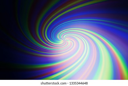 Dark BLUE vector template with curved lines. A sample with colorful lines, shapes. Abstract design for your web site.