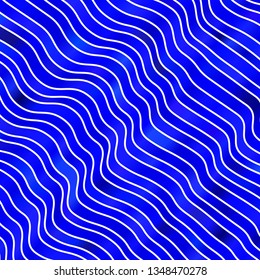 Dark BLUE vector template with curved lines. Colorful illustration with curved lines. Best design for your ad, poster, banner.