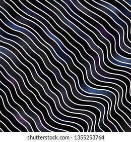 Dark BLUE vector template with curved lines. Bright illustration with gradient circular arcs. Pattern for booklets, leaflets.
