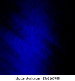 Dark BLUE vector template with curved lines. Bright sample with colorful bent lines, shapes. Best design for your posters, banners.