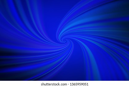Dark BLUE vector template with curved lines. Creative illustration in halftone style with gradient. Pattern for your business design.