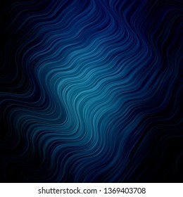 Dark BLUE vector template with curved lines. Colorful illustration in abstract style with bent lines. Pattern for websites, landing pages.