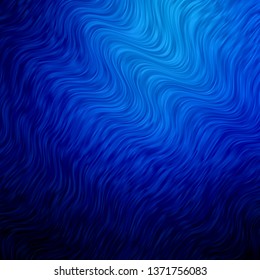Dark BLUE vector template with curved lines. Colorful illustration with curved lines. Pattern for websites, landing pages.