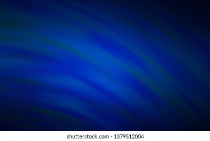 Dark BLUE vector template with curved lines. Glitter abstract illustration with wry lines. Brand new design for your ads, poster, banner.
