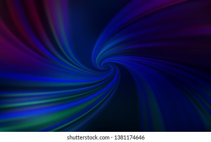 Dark BLUE vector template with curved lines. Colorful illustration in simple style with gradient. Pattern for your business design.