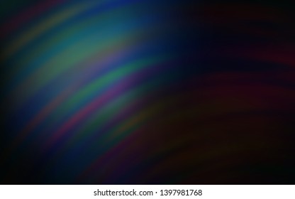Dark BLUE vector template with curved lines. Shining colorful illustration in simple style. A completely new design for your business.