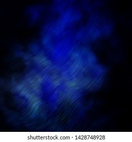 Dark BLUE vector template with curved lines. Illustration in halftone style with gradient curves. Template for cellphones.