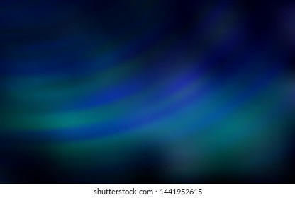 Dark BLUE vector template with curved lines. Glitter abstract illustration with wry lines. Brand new design for your ads, poster, banner.